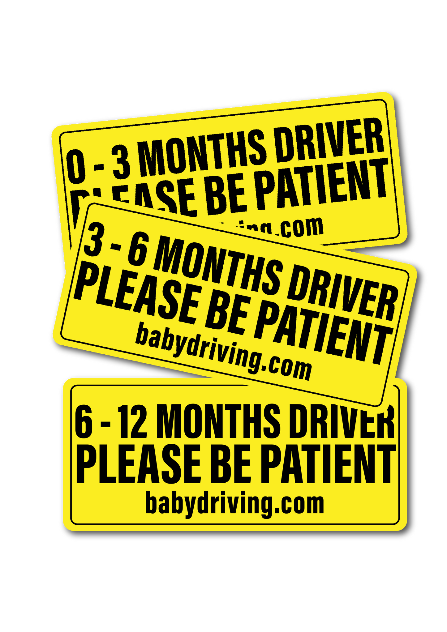 Baby Driving Reflective Student Driver Magnets - Set of 3